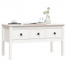 Mesa de centro de madera maciza de pino blanca 102x49x55 cm 4