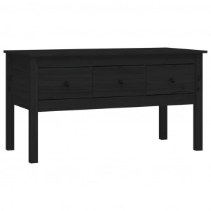 Mesa de centro de madera maciza de pino negra 102x49x55 cm H
