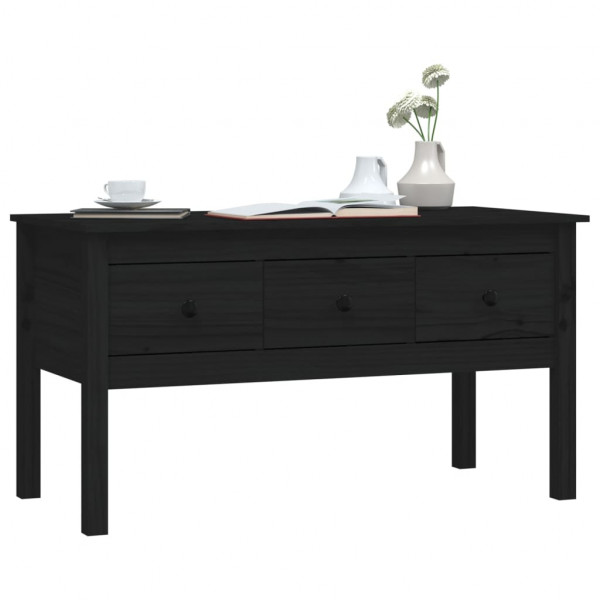 Mesa de centro de madera maciza de pino negra 102x49x55 cm M 4