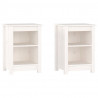 Mesas de cabeceira 2 pcs 40x35x55 cm pinho maciço branco 2