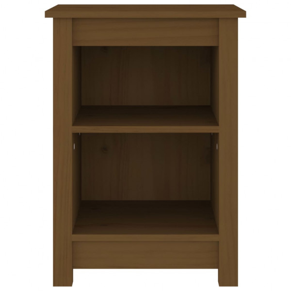 Mesita de noche madera maciza de pino marrón miel 40x35x55 cm M 3