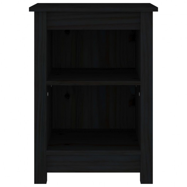 Mesas de cabeceira 2 pcs 40x35x55 cm pinho maciço preto M 4