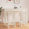 Cadeiras de bar 2 pcs 40x40x78cm madeira de pinho maciça branco 1