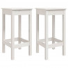 Cadeiras de bar 2 pcs 40x40x78cm madeira de pinho maciça branco 2