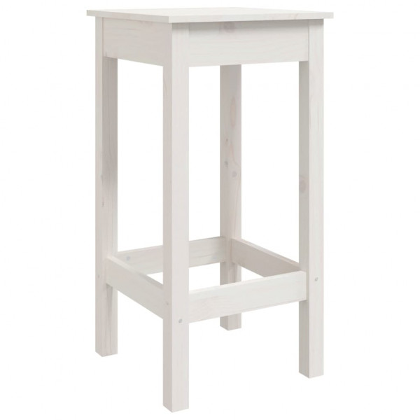 Cadeiras de bar 2 pcs 40x40x78cm madeira de pinho maciça branco M 3
