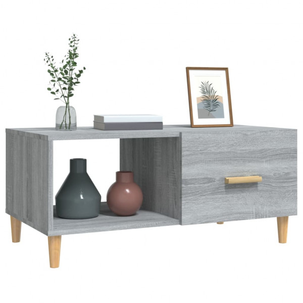 Mesa de centro madera contrachapada gris Sonoma 89.5x50x40 cm M 5