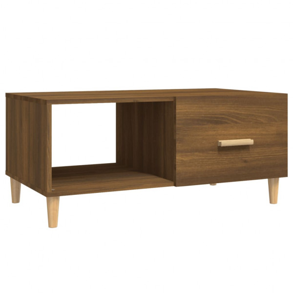 Mesa de centro madera contrachapada roble marrón 89.5x50x40 cm M 2