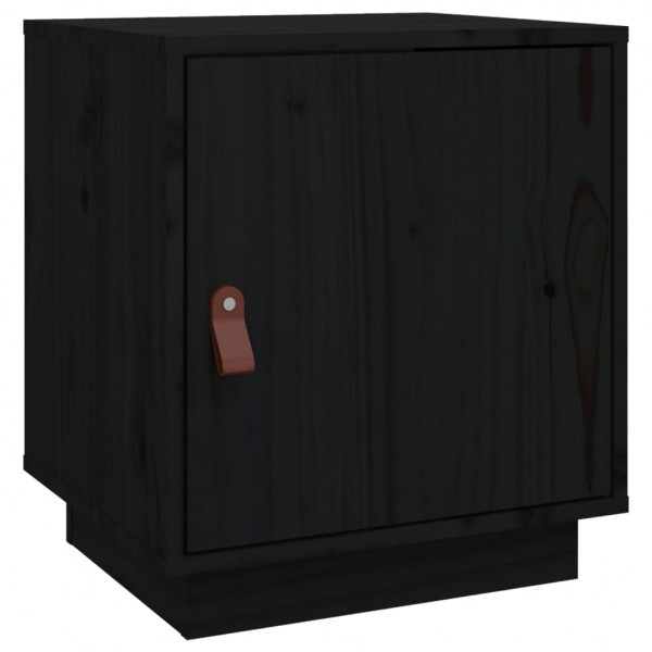 Mesita de noche madera maciza de pino negro 40x34x45 cm M 2