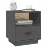 Mesitas de noche 2 uds madera maciza pino gris 40x34x45 cm 4