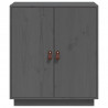 Aparador de madera maciza de pino gris 65.5x40x75 cm 3