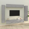 Set de muebles para TV 8 pzas madera contrachapada gris Sonoma 1