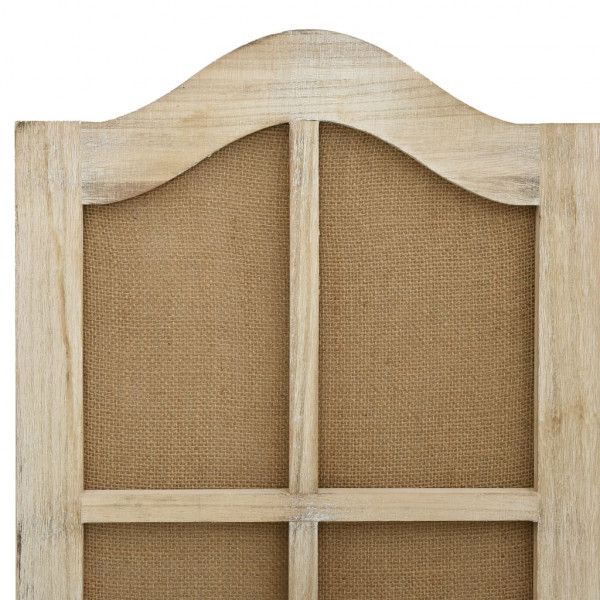 Biombo de 4 paneles tela marrón 140x165 cm M 5