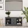 Mueble de TV de madera maciza de pino gris 103x36.5x52 cm 1