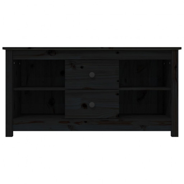 Mueble de TV de madera maciza de pino negro 103x36.5x52 cm M 3