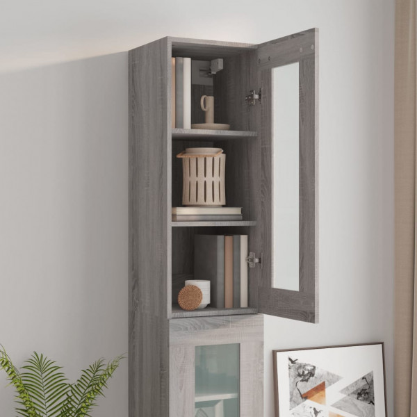 Armario de pared colgante gris Sonoma 34.5x34x90 cm M 4