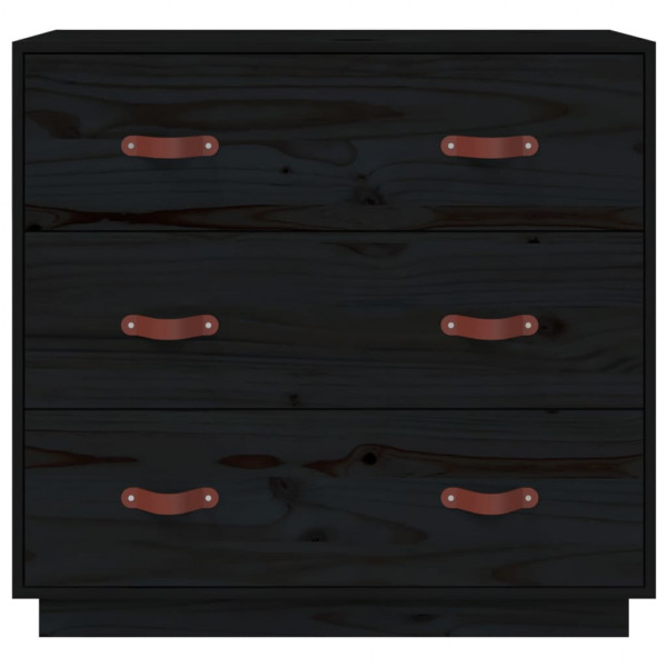 Aparador madera maciza de pino negro 80x40x75 cm M 3