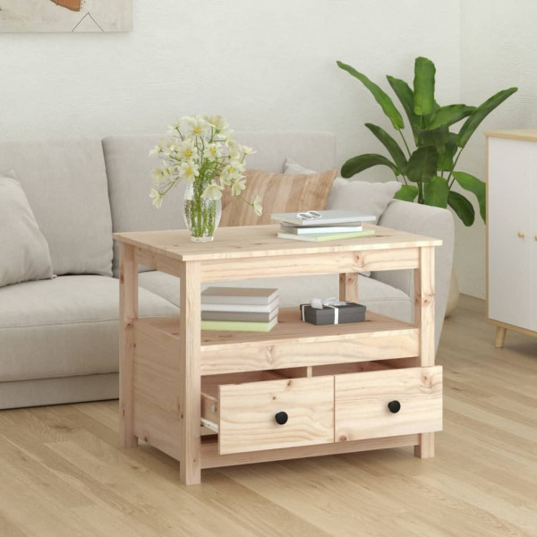 Mesa de centro de madera maciza de pino 71x49x55 cm M 3