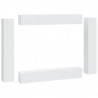 Set de muebles para TV 8 piezas madera contrachapada blanco 2