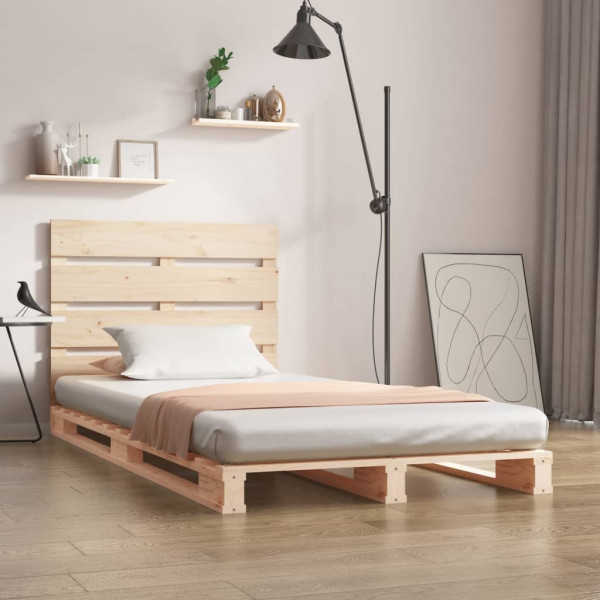 Estructura de cama madera maciza de pino 90x200 cm D