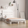 Cama sem colchão 75x190 cm madeira de pinho maciça branco 1