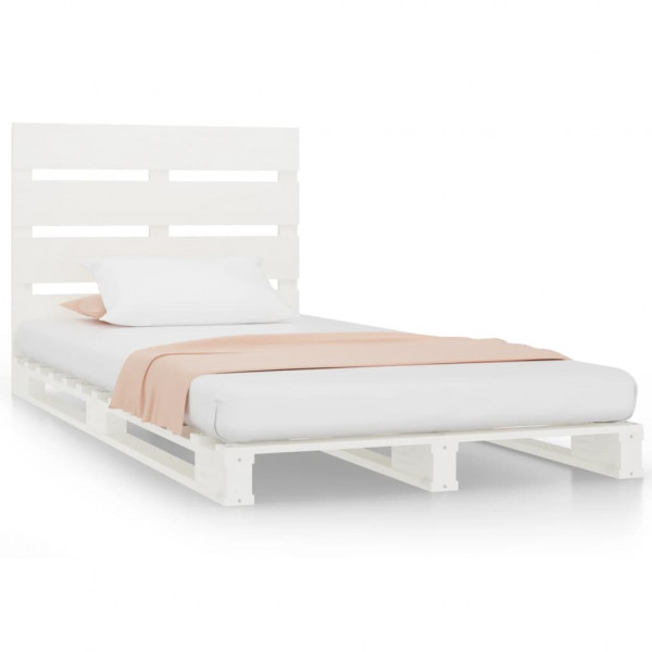 Estructura de cama madera maciza pino blanco 75x190 cm M 2