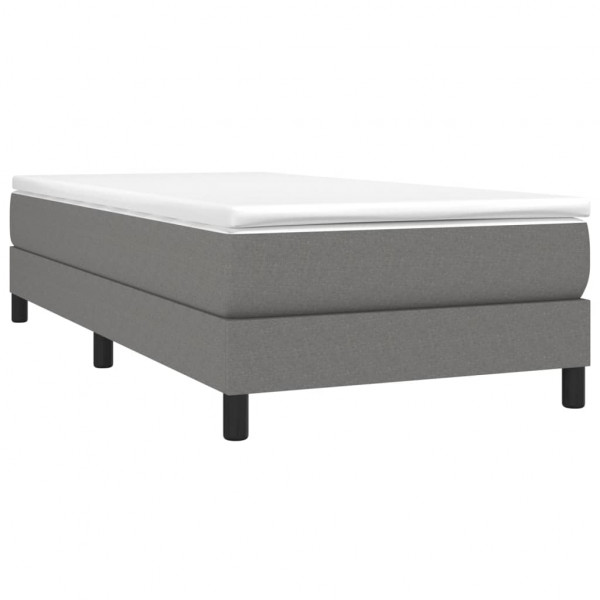 Estructura de cama box spring tela gris oscuro 80x200 cm M 3