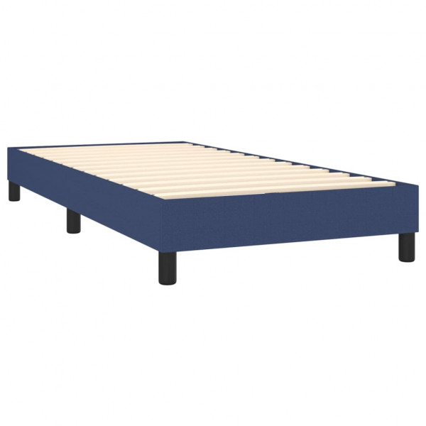 Estructura de cama box spring tela azul 80x200 cm M 4