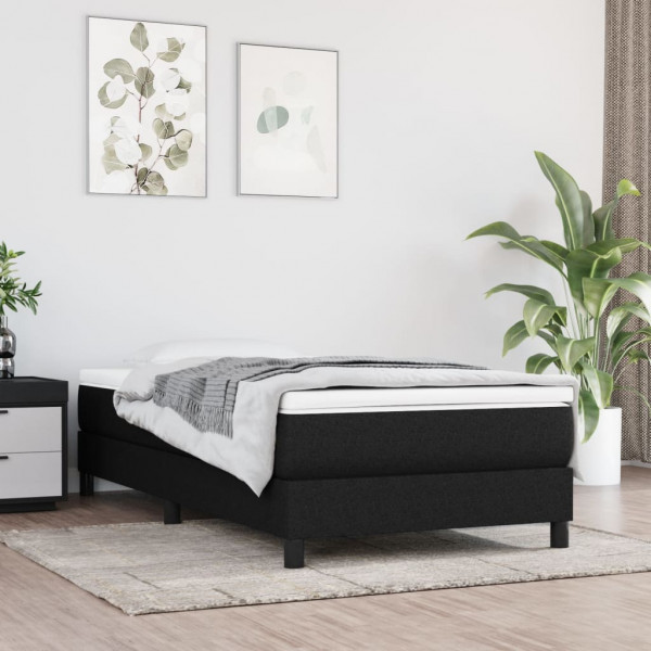 Estructura de cama box spring tela negro 90x190 cm D