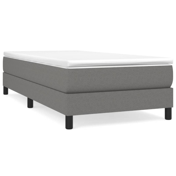 Estructura de cama box spring tela gris oscuro 90x200 cm M 2