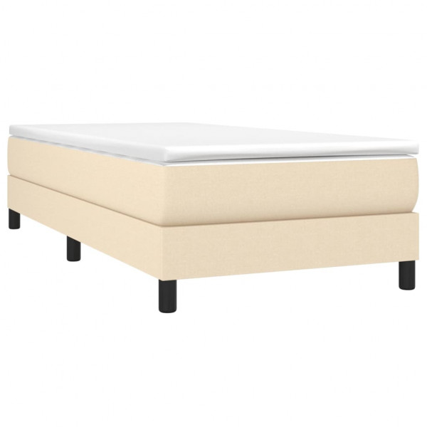 Estructura de cama box spring tela color crema 90x200 cm M 3