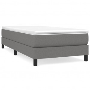 Estructura de cama box spring tela gris oscuro 100x200 cm H