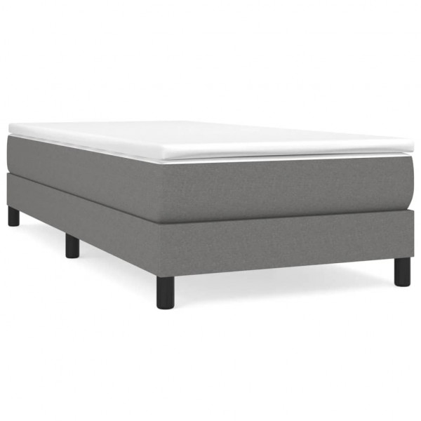 Estructura de cama box spring tela gris oscuro 100x200 cm M 2