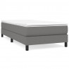 Estructura de cama box spring tela gris oscuro 100x200 cm 2