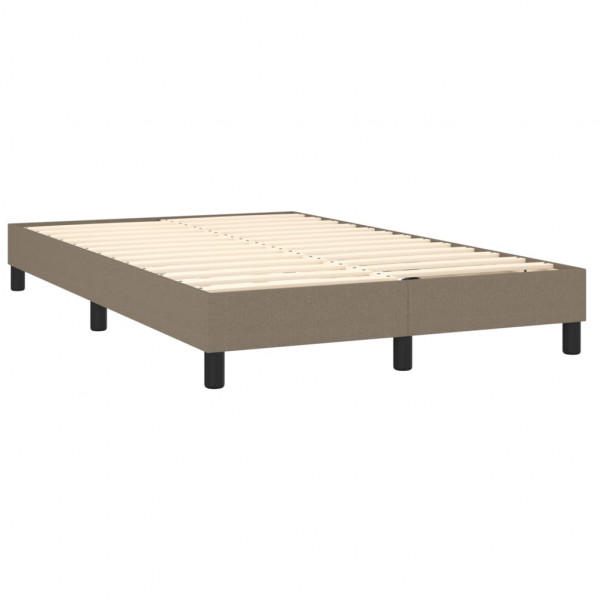 Estructura de cama box spring tela gris taupe 120x200 cm M 4