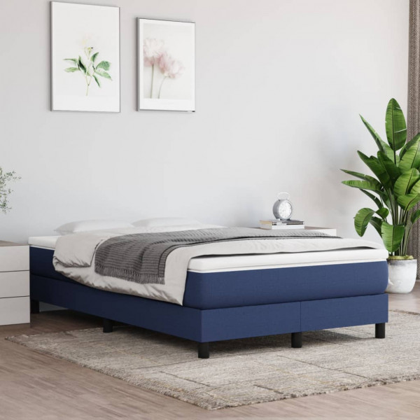 Estructura de cama box spring tela azul 120x200 cm D