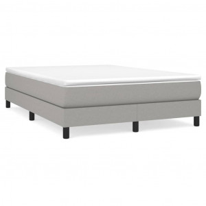 Estructura de cama box spring tela gris claro 140x190 cm H