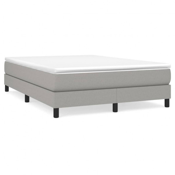 Estructura de cama box spring tela gris claro 140x190 cm M 2