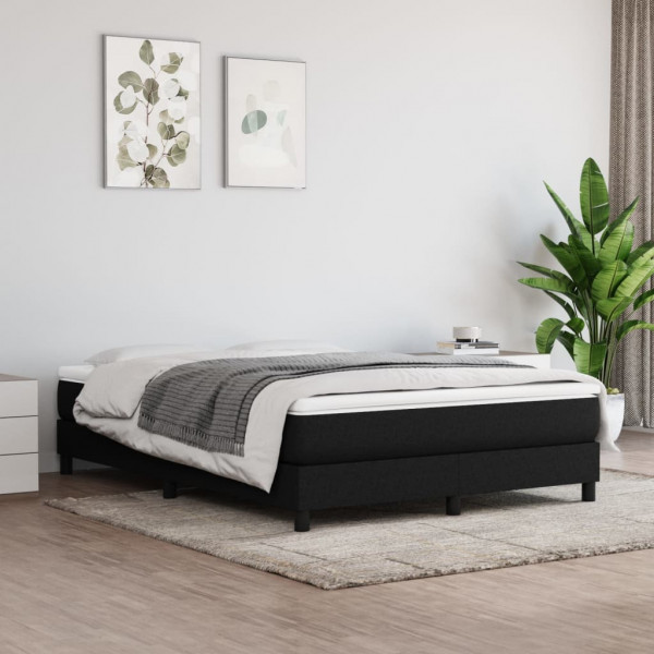 Estructura de cama box spring tela negro 140x190 cm D