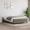 Estructura de cama box spring tela gris taupe 140x190 cm 1