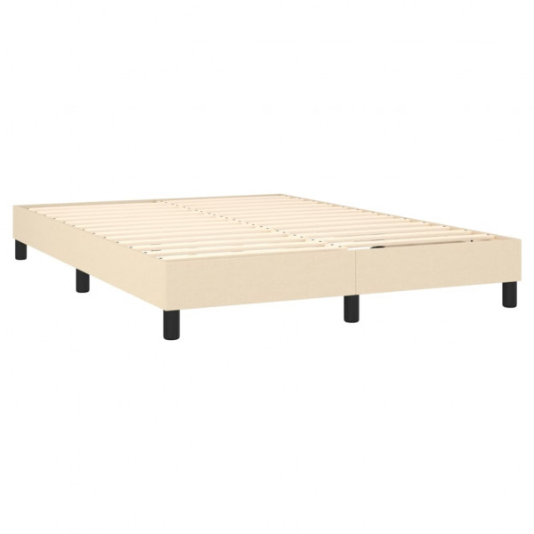 Estrutura de cama sem colchão 140x190 cm tecido cor creme M 4