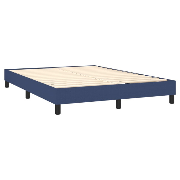 Estrutura de cama sem colchão 140x190 cm tecido azul M 4