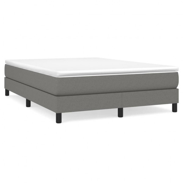 Estructura de cama box spring tela gris oscuro 140x200 cm M 2