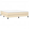 Estructura de cama box spring tela color crema 160x200 cm 3