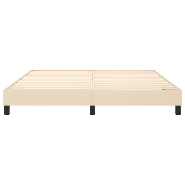 Estructura de cama box spring tela color crema 160x200 cm M 5