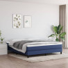 Estructura de cama box spring tela azul 160x200 cm 1