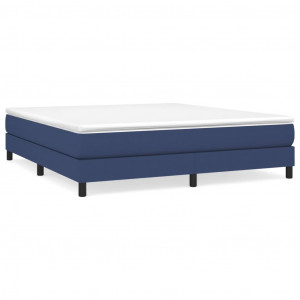 Estructura de cama box spring tela azul 160x200 cm H