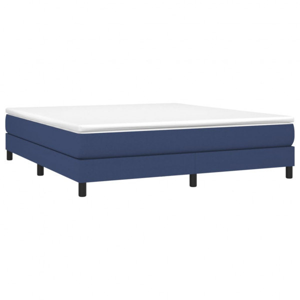 Estructura de cama box spring tela azul 160x200 cm M 3