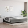 Estructura de cama box spring tela gris oscuro 200x200 cm 1