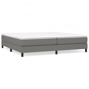 Estructura de cama box spring tela gris oscuro 200x200 cm H
