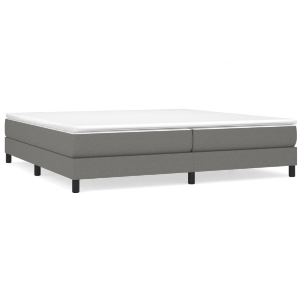 Estructura de cama box spring tela gris oscuro 200x200 cm M 2